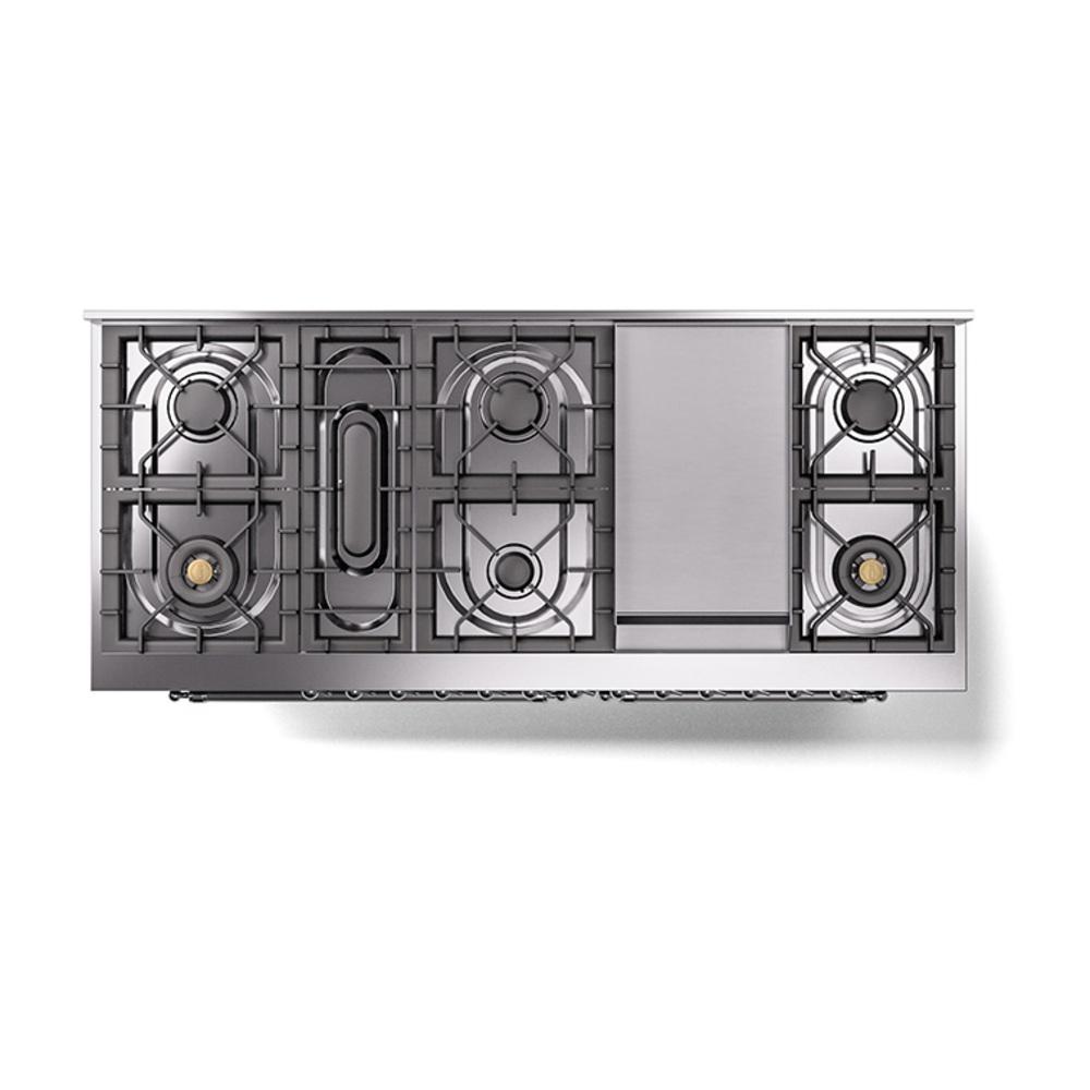 Ilve UN60FQNMPEGCLP Ilve Un60Fqnmpegclp Nostalgie Ii Noblesse 60" Dual Fuel Range (9 Sealed Burners + Griddle, Liquid Propane, Solid Door, Emerald Green, Chrome)