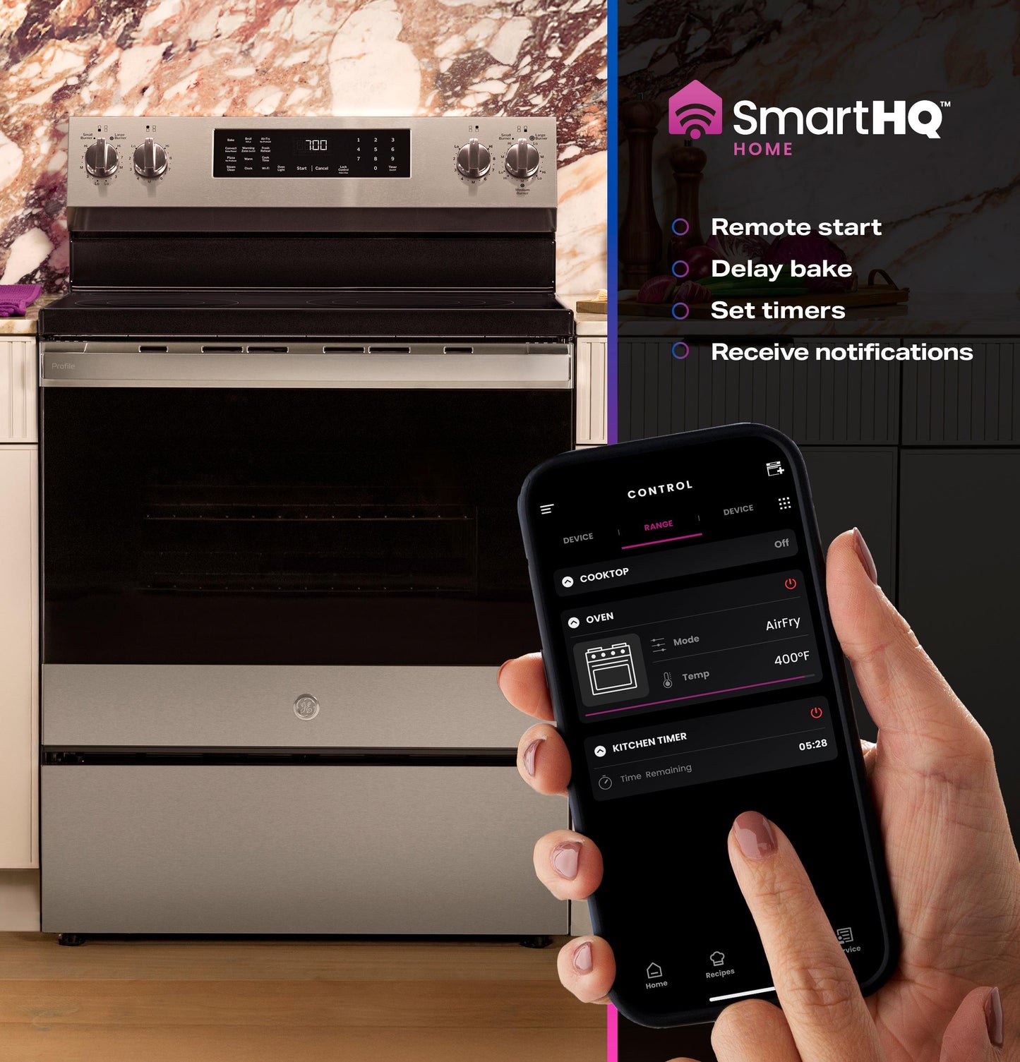 Ge Appliances PRF700AYFS Ge Profile™ Energy Star® 30" Smart Free-Standing Electric Convection Range With No Preheat Air Fry And Easywash™ Oven Tray