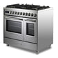 Verona VUFSGE365DSS Verona Vufsge365Dss 36 Inch Ultima Collection Double Oven Dual Fuel Range With 5 Brass Burners, 4.1 Cu. Ft. Total Oven Capacity