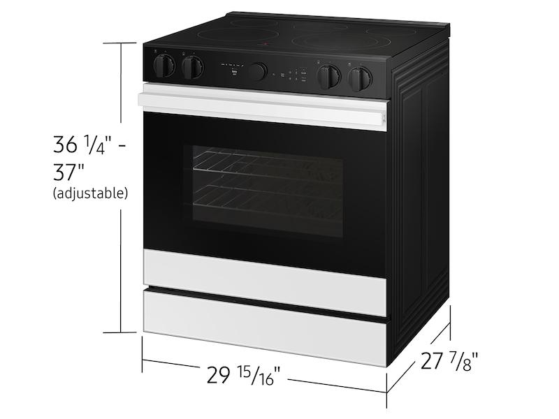 Samsung NSE6DB870012 Bespoke 6.3 Cu. Ft. Smart Slide-In Electric Range With Smart Oven Camera & Illuminated Precision Knobs In White Glass