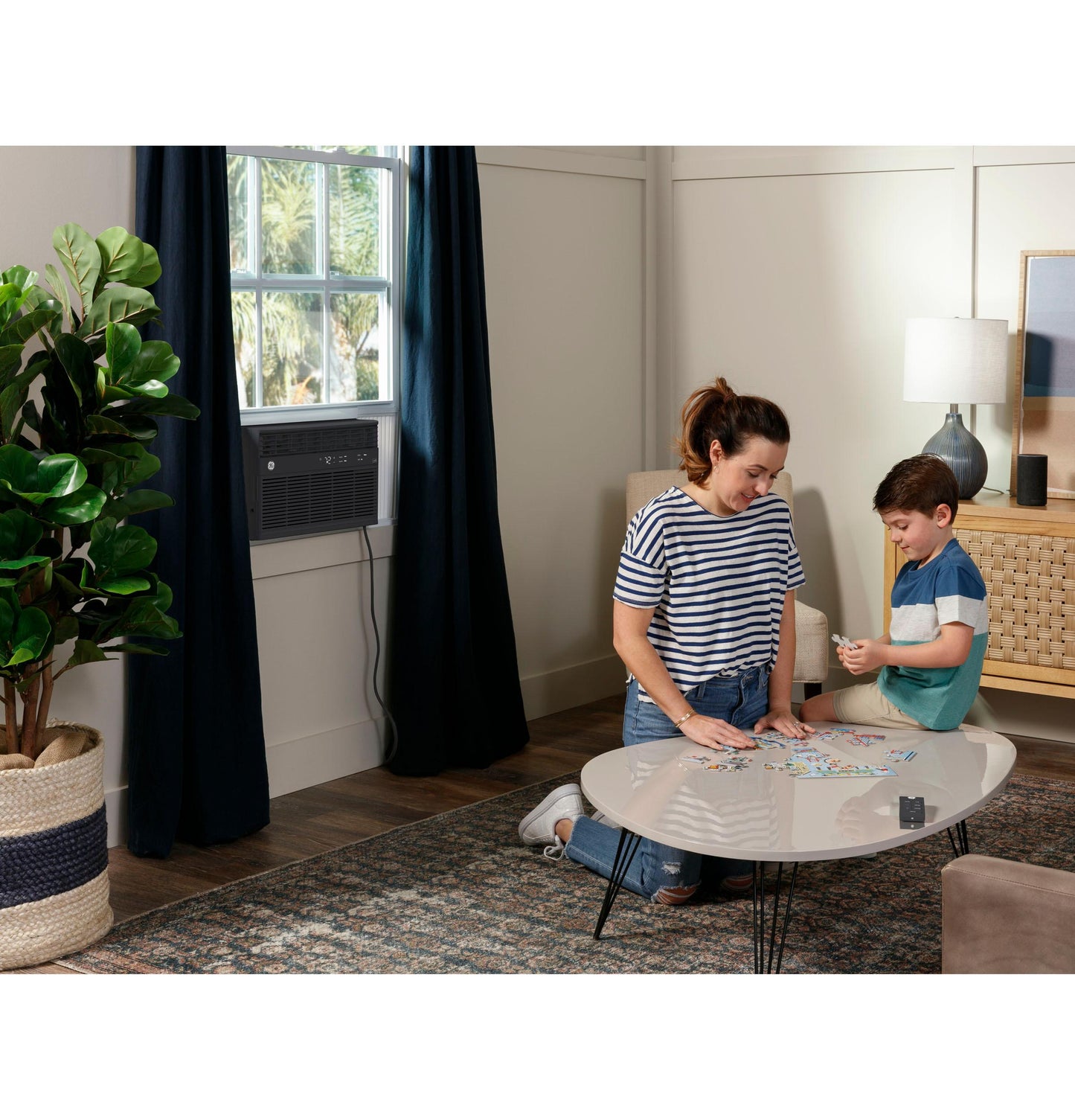 Ge Appliances AHEU08BC Ge® Energy Star® 8,000 Btu Smart Electronic Window Air Conditioner For Medium Rooms Up To 350 Sq. Ft., Black