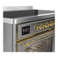 Ilve UMIB48NR3SSG Ilve Umib48Nr3Ssg Majestic Iii 48 Inch Induction Range With 6 Elements, 5.02 Cu. Ft. Total Oven Capacity (Triple Glass Door, Stainless Steel, Brass)