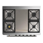 Ilve UM36FQNR3BUB Ilve Um36Fqnr3Bub Majestic Iii 36 Inch Dual Fuel Range With 6 Black Brass Burners And Griddle, Dual Function Burner Up To 25,000 Btu (Solid Door, Burgundy, Burnished, Natural Gas)