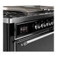 Ilve UM60FSQNR3BKC Ilve Um60Fsqnr3Bkc Majestic Iii 60 Inch Dual Fuel Range With 7 Burners, Griddle And French Top, Dual Function Burner With Up To 25,000 Btu (Natural Gas, Solid Door, Glossy Black, Chrome)