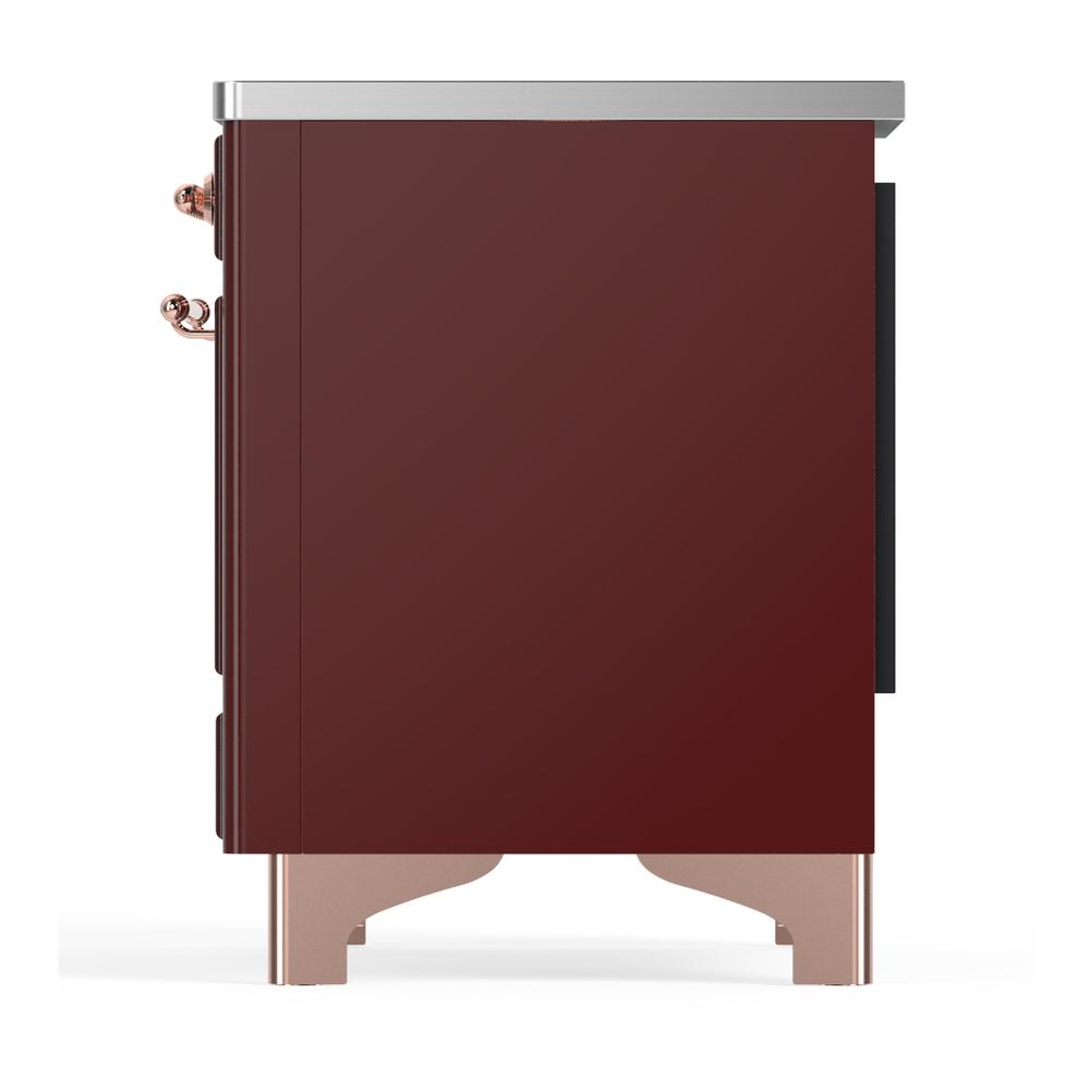 Ilve UMDIB40QNR3BUP Ilve Umdib40Qnr3Bup Majestic Iii 40 Inch Induction Range With 6 Elements, 3.82 Cu. Ft. Total Oven Capacity (Solid Door, Burgundy, Copper)