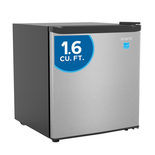 Avanti AVAR16F3S Avanti 1.6 Cu. Ft. Compact Refrigerator With Auto-Defrost, In Stainless (Avar16F3S)