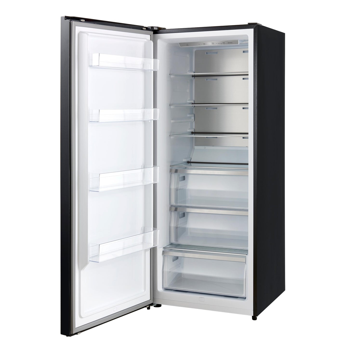 Forno FFFFD172228BLKLS Forno Maderno 28-Inch Convertible Upright Freezer/Refrigerator In Black With Antique Brass Handle, 13.6 Cu.Ft., Left Swing