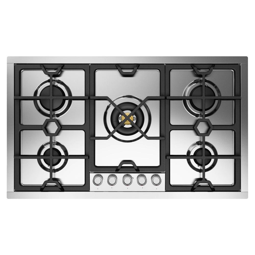Ilve UHCPMT95SSLP Ilve Uhcpmt95Sslp Panoramagic 36 Inch Built-In Gas Cooktop With 5 Burners, In Stainless Steel (Liquid Propane, 5 Sealed Burners)