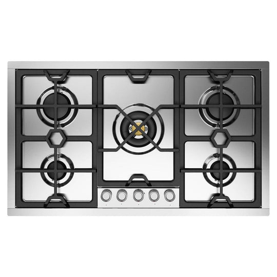 Ilve UHCPMT95SSLP Ilve Uhcpmt95Sslp Panoramagic 36 Inch Built-In Gas Cooktop With 5 Burners, In Stainless Steel (Liquid Propane, 5 Sealed Burners)