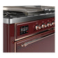 Ilve UM60FSQNR3BUPLP Ilve Um60Fsqnr3Buplp Majestic Iii 60 Inch Dual Fuel Range With 7 Burners, Griddle And French Top, Dual Function Burner With Up To 25,000 Btu (Liquid Propane, Solid Door, Burgundy, Copper)