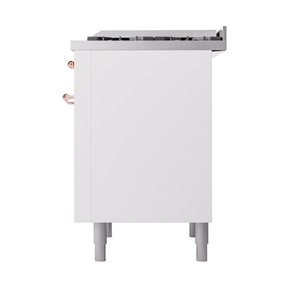 Ilve UN36FQNMPWHP Ilve Un36Fqnmpwhp Nostalgie Ii Noblesse 36" Dual Fuel Range (Natural Gas, Solid Door, White, Copper)