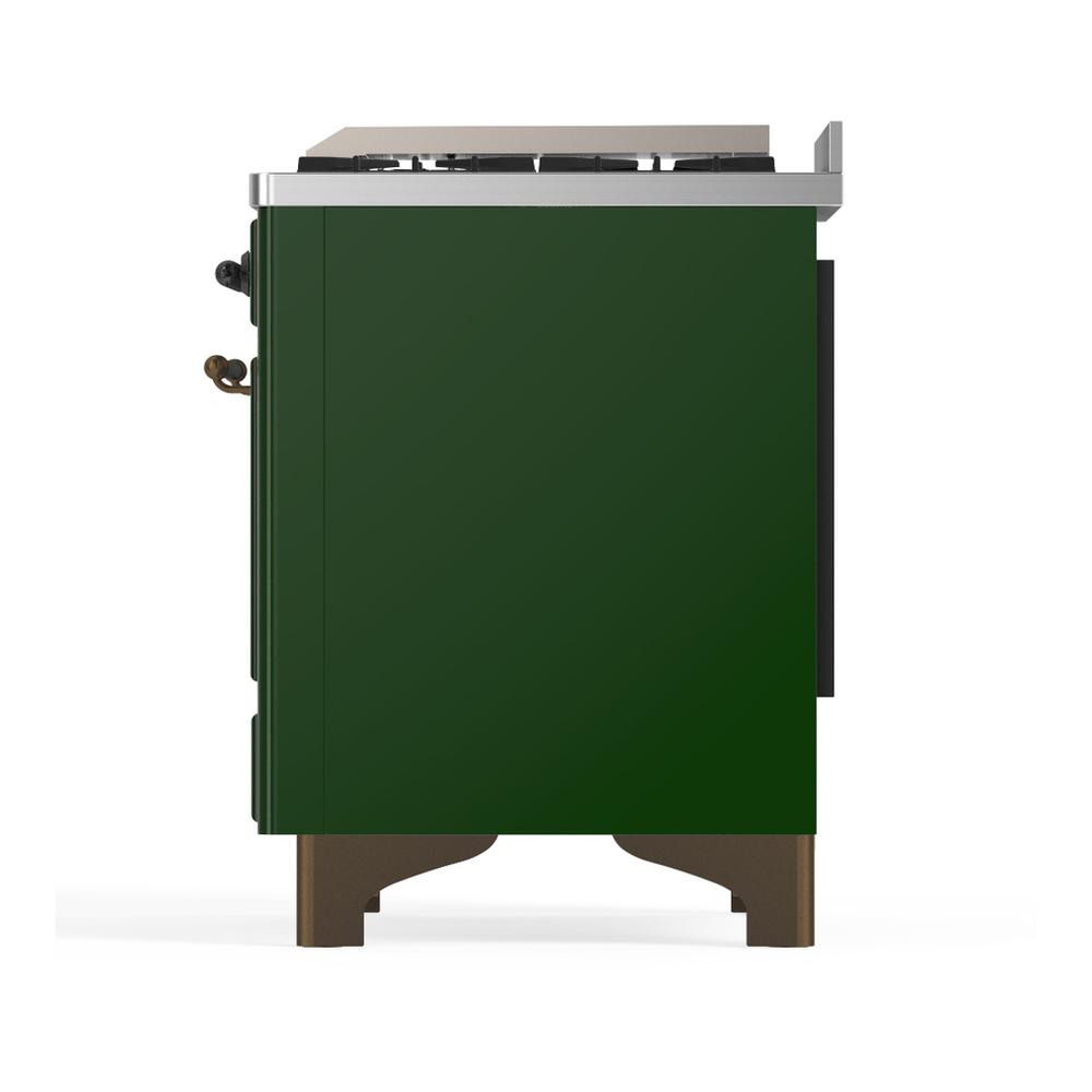 Ilve UMD40FNR3EGB Ilve Umd40Fnr3Egb Majestic Iii 40 Inch Dual Fuel Range With 6 Burners And Griddle, Dual Function Burner Up To 25,000 Btu (Natural Gas, Triple Glass Door, Emerald Green, Burnished)