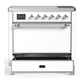 Ilve UMIB36QNR3WHC Ilve Umib36Qnr3Whc Majestic Iii 36 Inch Induction Range With 6 Elements, 3.5 Cu. Ft. Total Oven Capacity (Solid Door, White, Chrome)