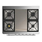 Ilve UM36FNR3RAC Ilve Um36Fnr3Rac Majestic Iii 36 Inch Dual Fuel Range With 6 Black Brass Burners And Griddle, Dual Function Burner Up To 25,000 Btu (Triple Glass Door, Ral, Chrome, Natural Gas)