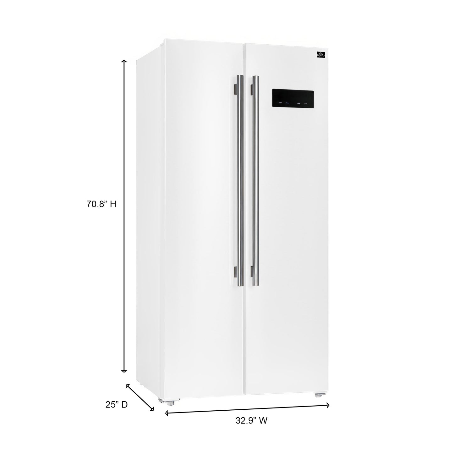 Forno FFRBI180533WHT Forno Salerno Espresso 33-Inch White Side-By-Side Refrigerator, 15.6 Cu. Ft., Energy-Efficient, No Frost, Modern Design