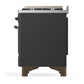 Ilve UM60FNR3MGBLP Ilve Um60Fnr3Mgblp Majestic Iii 60 Inch Dual Fuel Range With 9 Burners And Griddle, Dual Function Burner Up To 25,000 Btu (Liquid Propane, Triple Glass Door, Graphite Matte, Burnished)