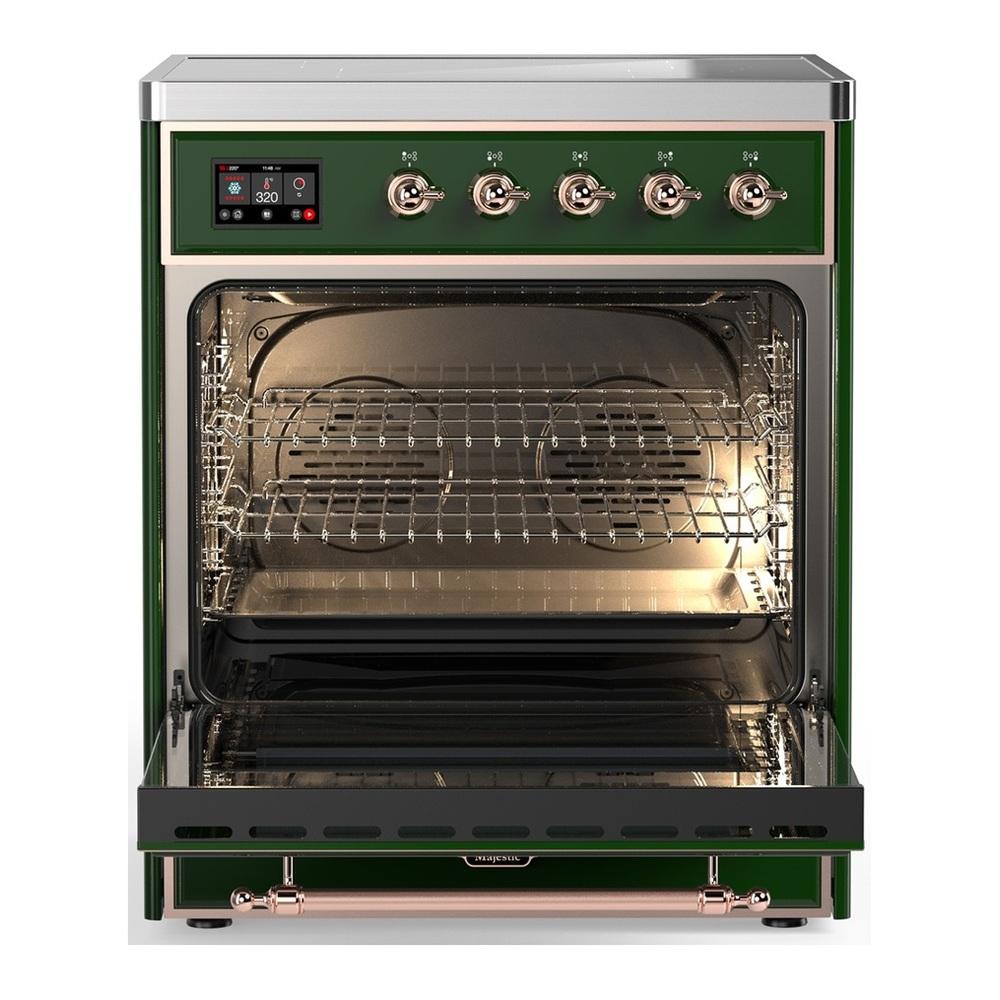 Ilve UMIB30QNR3EGP Ilve Umib30Qnr3Egp Majestic Iii 30 Inch Induction Range With 4 Elements, 4 Cu. Ft. Oven Capacity (Solid Door, Emerald Green, Copper)