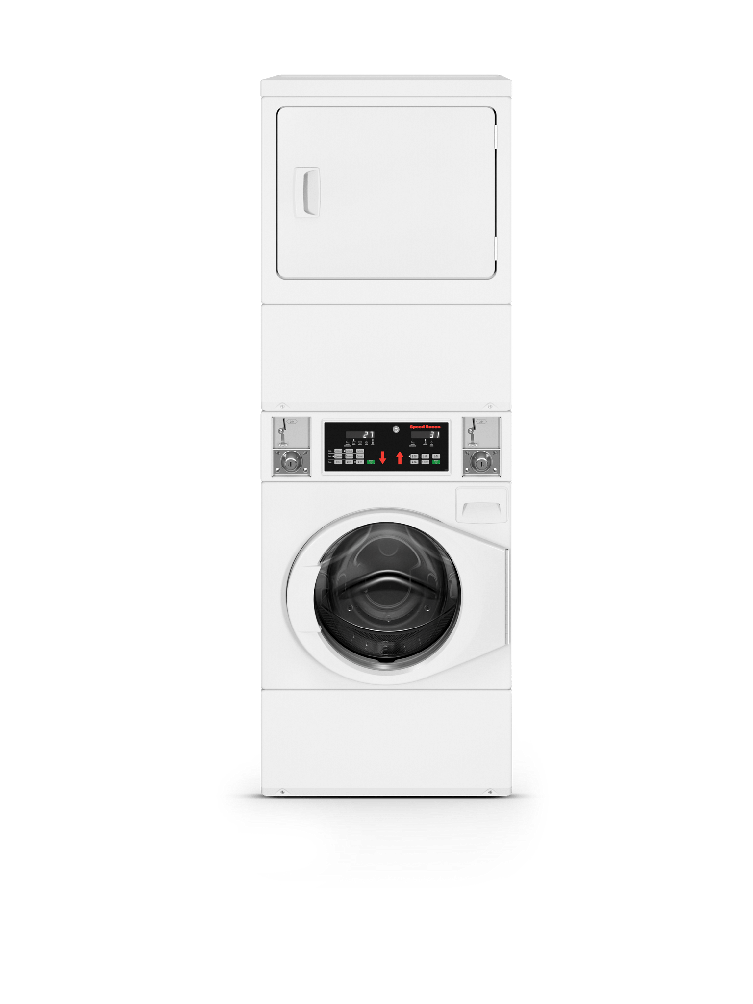 Speed Queen SV6001WE Commercial Coin Drop Stacked Washer-Dryer