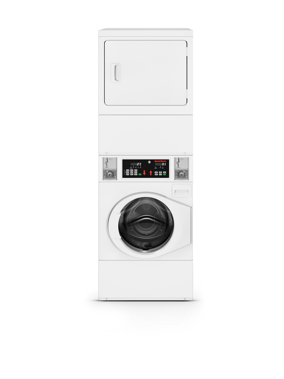 Speed Queen SV6001WG Commercial Coin Drop Stacked Washer-Dryer