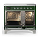 Ilve UMDIB40NR3EGC Ilve Umdib40Nr3Egc Majestic Iii 40 Inch Induction Range With 6 Elements, 3.82 Cu. Ft. Total Oven Capacity (Triple Glass Door, Emerald Green, Chrome)