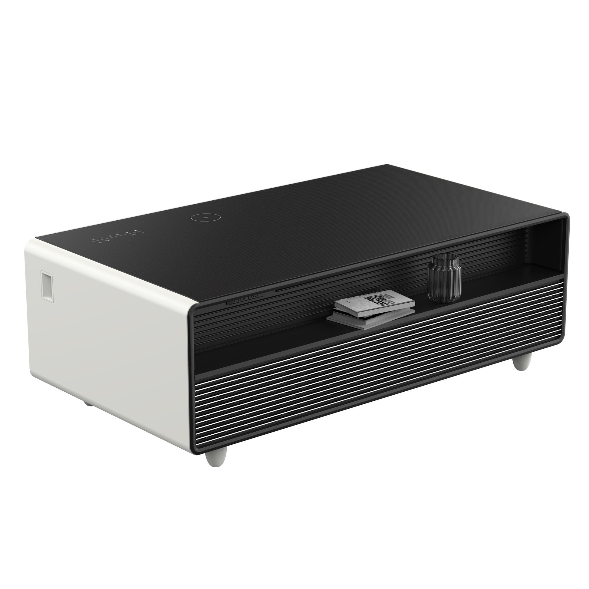 Forno FCTFR700651WHT Forno Evoluto Tavolo 51-Inch White Smart Coffee Table - Dual Refrigerator Drawers, Bluetooth 5.0 Audio, Wireless Charging & Rgb Ambient Light