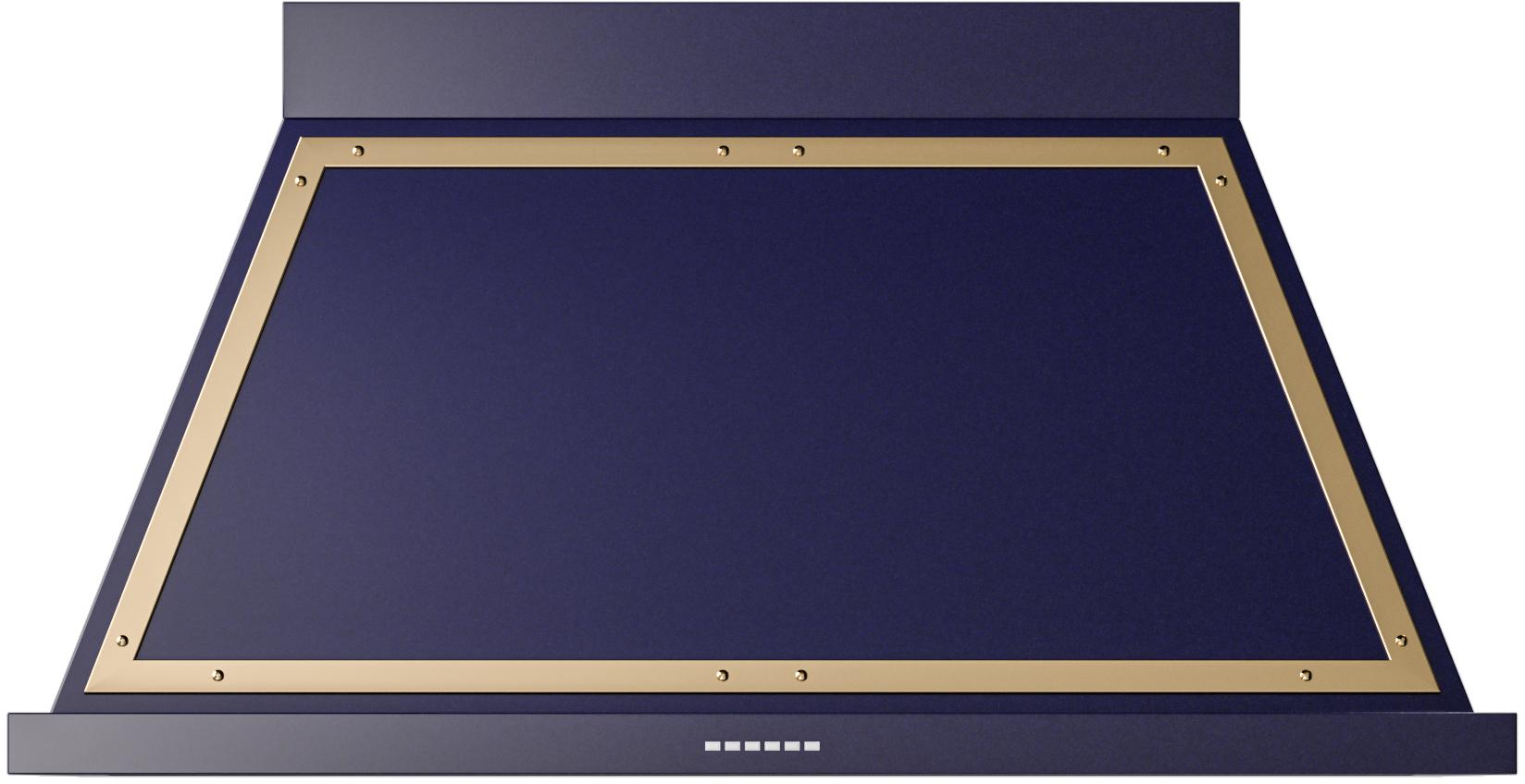 Ilve UANB48MBG Ilve Uanb48Mbg Nostalgie 48" Hood In Midnight Blue With Brass Trim
