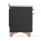 Ilve UMIB48QNR3MGP Ilve Umib48Qnr3Mgp Majestic Iii 48 Inch Induction Range With 6 Elements, 5.02 Cu. Ft. Total Oven Capacity (Solid Door, Graphite Matte, Copper)