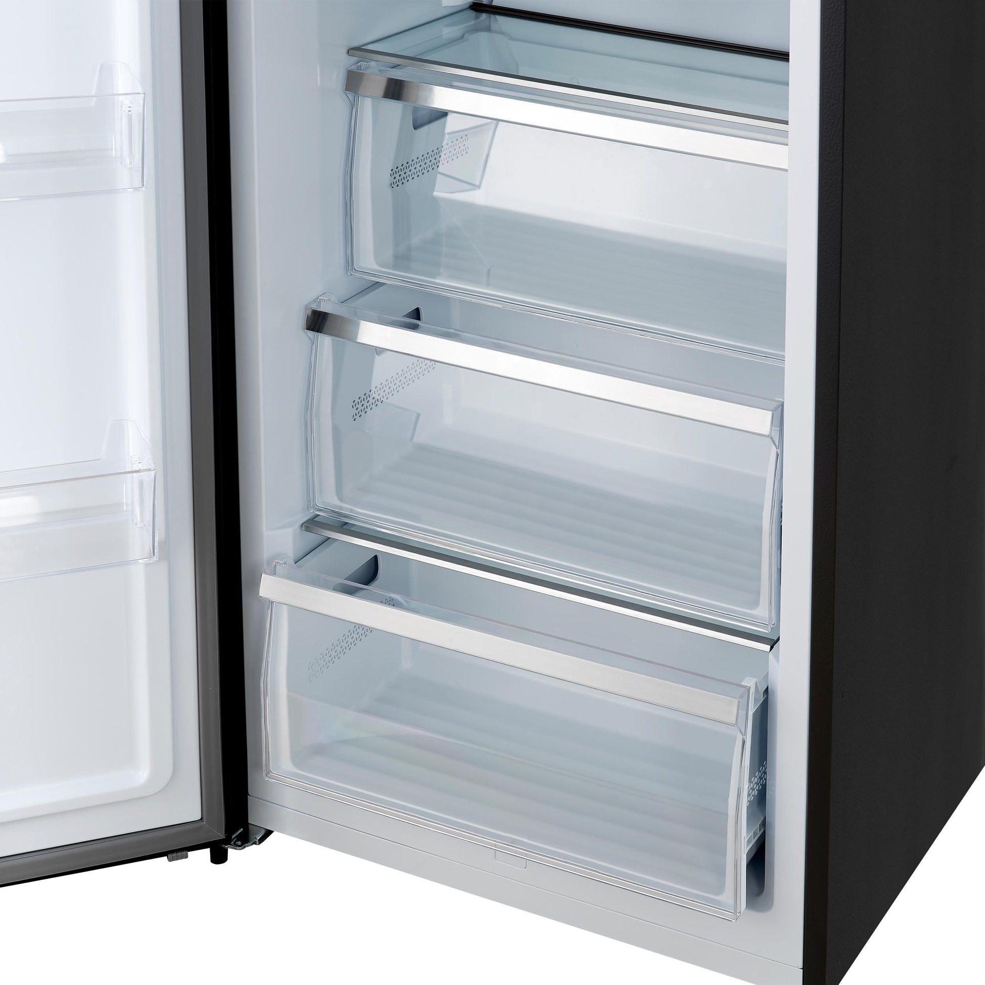 Forno FFFFD172228BLKLS Forno Maderno 28-Inch Convertible Upright Freezer/Refrigerator In Black With Antique Brass Handle, 13.6 Cu.Ft., Left Swing