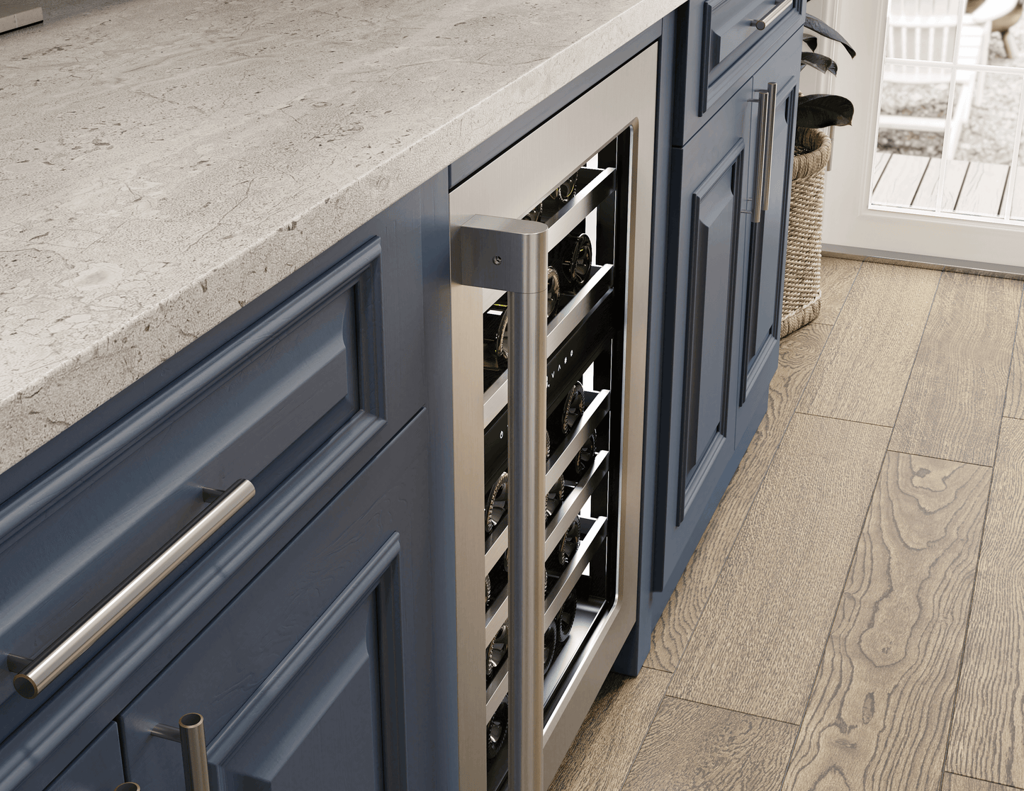 Zephyr PRPW24C02CG Presrv Pro Wine Cooler, 24In Under Cabinet, Ss+Glass, Reverse Door, 2 Zone