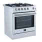 Forno FFSGS111630WHT Forno Leonardo Espresso 30-Inch White Gas Range, 5 Burners, 39,500 Btu, 5 Cu.Ft Convection Oven