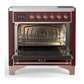 Ilve UMIB36QNR3BUP Ilve Umib36Qnr3Bup Majestic Iii 36 Inch Induction Range With 6 Elements, 3.5 Cu. Ft. Total Oven Capacity (Solid Door, Burgundy, Copper)