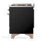 Ilve UM48FNR3BKPLP Ilve Um48Fnr3Bkplp Majestic Iii 48 Inch Dual Fuel Range With 8 Burners And Griddle, Dual Function Burner Up To 25,000 Btu (Liquid Propane, Triple Glass Door, Glossy Black, Copper)