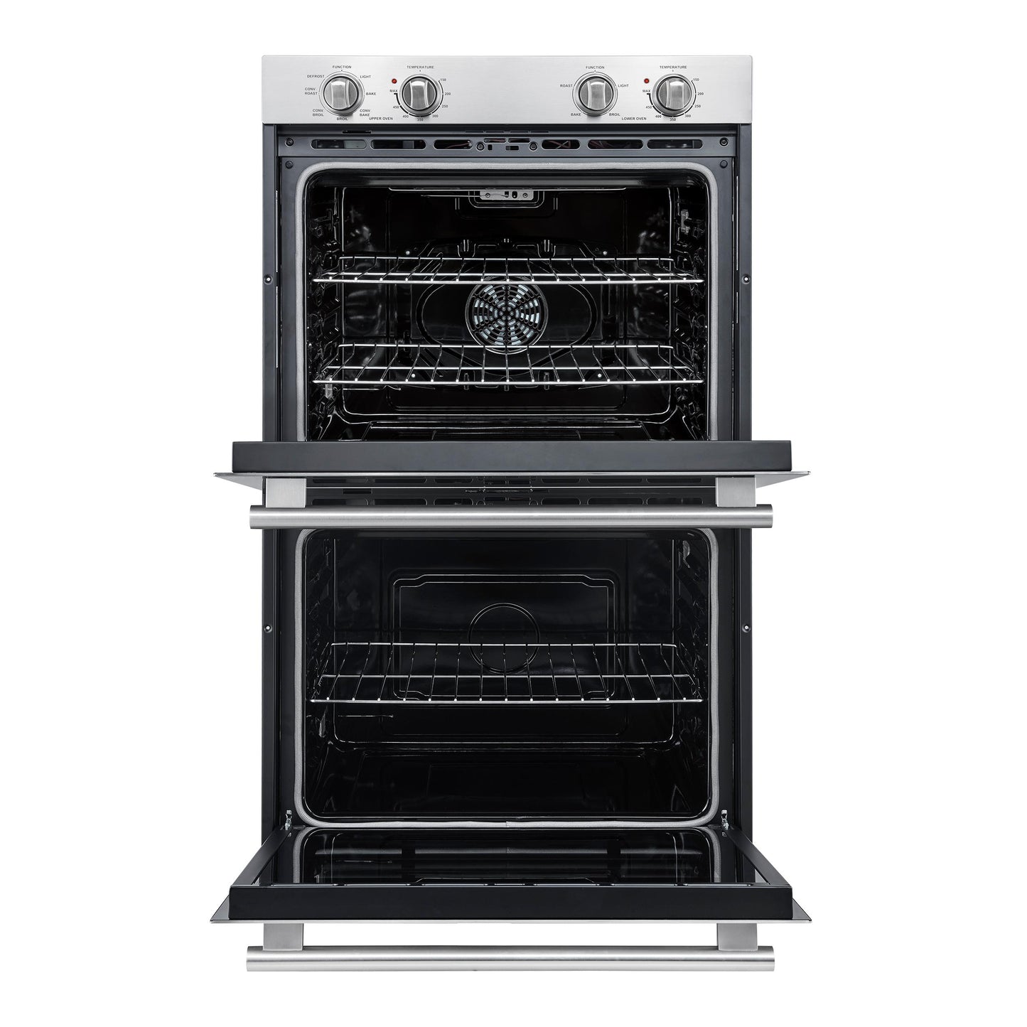Forno FBOEL132430 Forno Vomero 30-Inch Double Wall Oven, Stainless Steel, 10 Cu.Ft Total Capacity, 7100W Convection, Mechanical Controls, Self-Cleaning Function