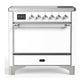 Ilve UMIB36QNR3WHC Ilve Umib36Qnr3Whc Majestic Iii 36 Inch Induction Range With 6 Elements, 3.5 Cu. Ft. Total Oven Capacity (Solid Door, White, Chrome)