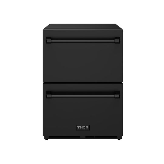 Thor Kitchen RZ24UB 24 Inch Undercounter Built-In / Freestanding Drawer Freezer - Black Gordon Ramsay Series