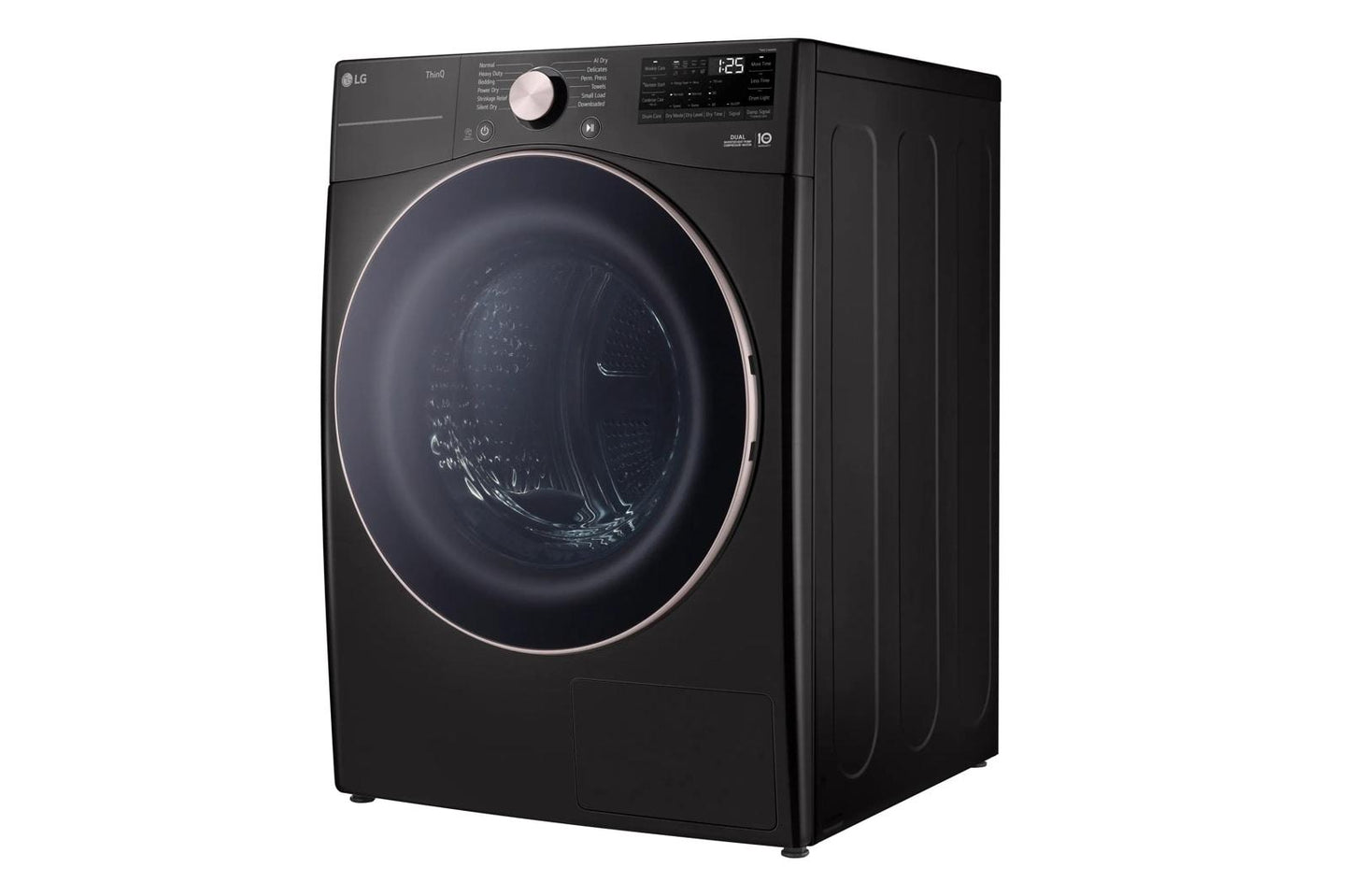 Lg DLHC4002B 7.4 Cu. Ft. Ultra Large Capacity Heat Pump Ventless Dryer, Wi-Fi Connectivity Black Steel