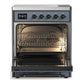 Ilve UMIB30QNR3BGB Ilve Umib30Qnr3Bgb Majestic Iii 30 Inch Induction Range With 4 Elements, 4 Cu. Ft. Oven Capacity (Solid Door, Blue Grey, Burnished)