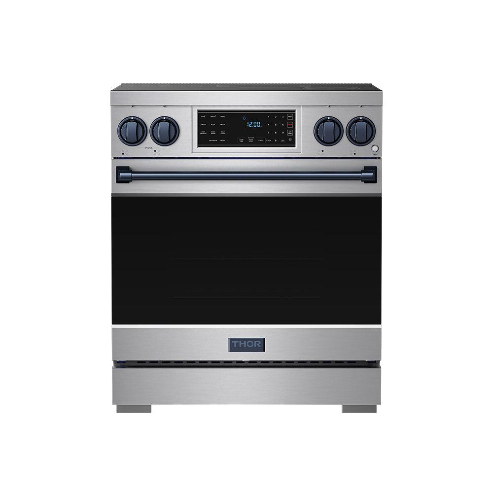 Thor Kitchen RSI30BLU 30 Inch Professional Induction Range With Tilt Panel Touch Control In Stainless Steel And Blue Gordon Ramsay Series