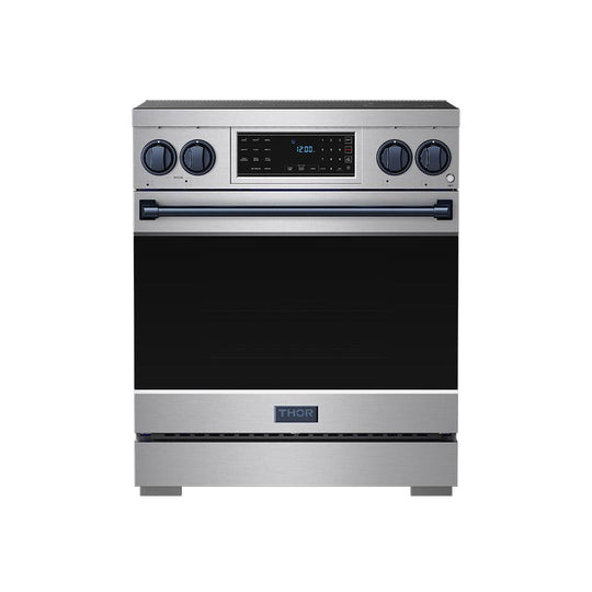 Thor Kitchen RSI30BLU 30 Inch Professional Induction Range With Tilt Panel Touch Control In Stainless Steel And Blue Gordon Ramsay Series