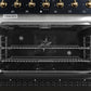 Forno FFSGS611336BLK Forno Antico 36-Inch Dual Fuel Range, Black And Antique Brass, 6 Burners, 4.5 Cu.Ft. Convection Oven