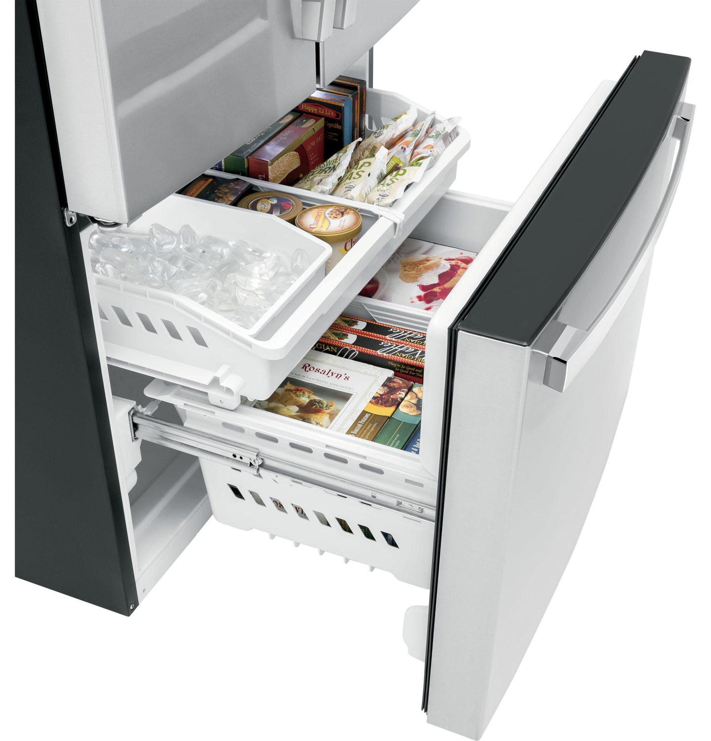 Ge Appliances GWE22JYMFS Ge® Energy Star® 21.9 Cu. Ft. Fingerprint Resistant Counter-Depth French-Door Refrigerator