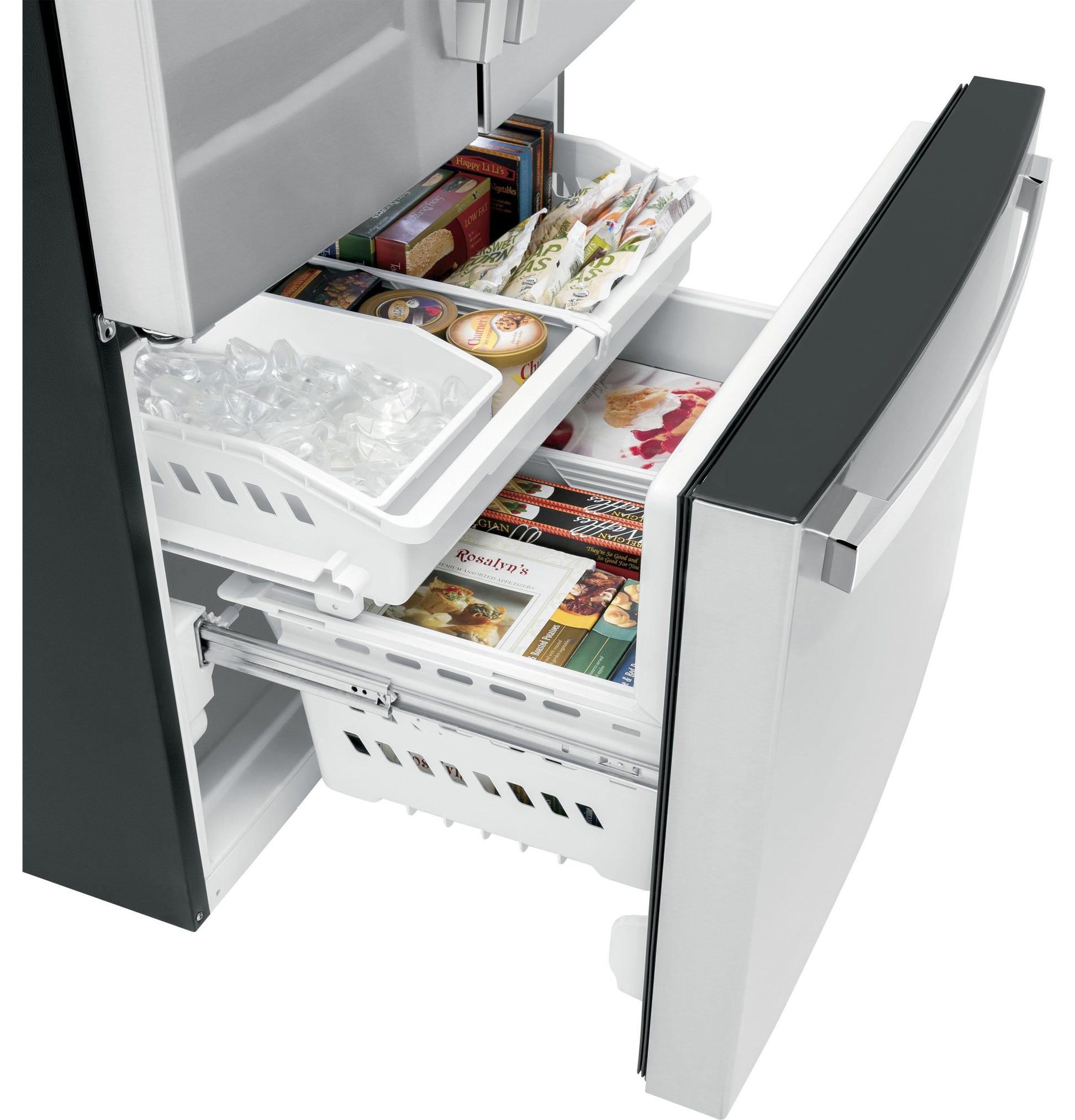 Ge Appliances GWE22JYMFS Ge® Energy Star® 21.9 Cu. Ft. Fingerprint Resistant Counter-Depth French-Door Refrigerator