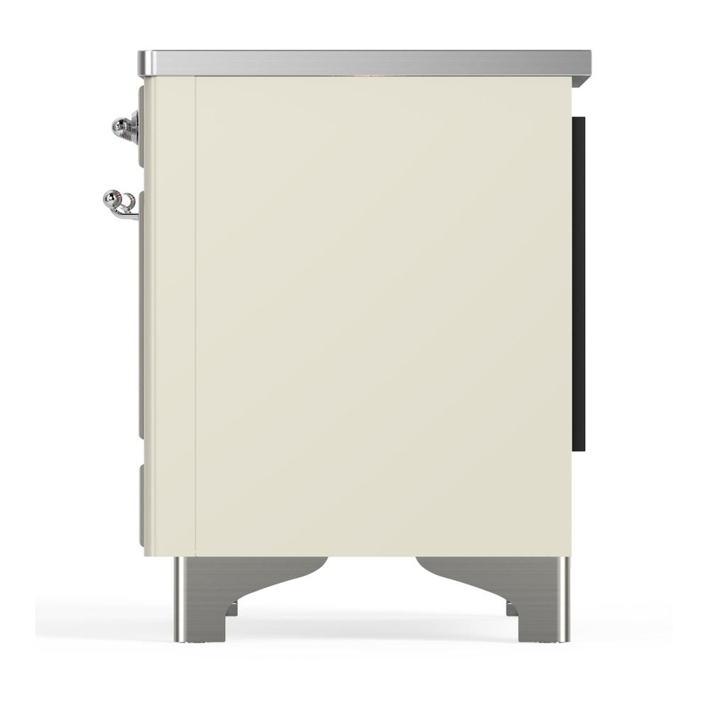 Ilve UMIB36QNR3AWC Ilve Umib36Qnr3Awc Majestic Iii 36 Inch Induction Range With 6 Elements, 3.5 Cu. Ft. Total Oven Capacity (Solid Door, Antique White, Chrome)