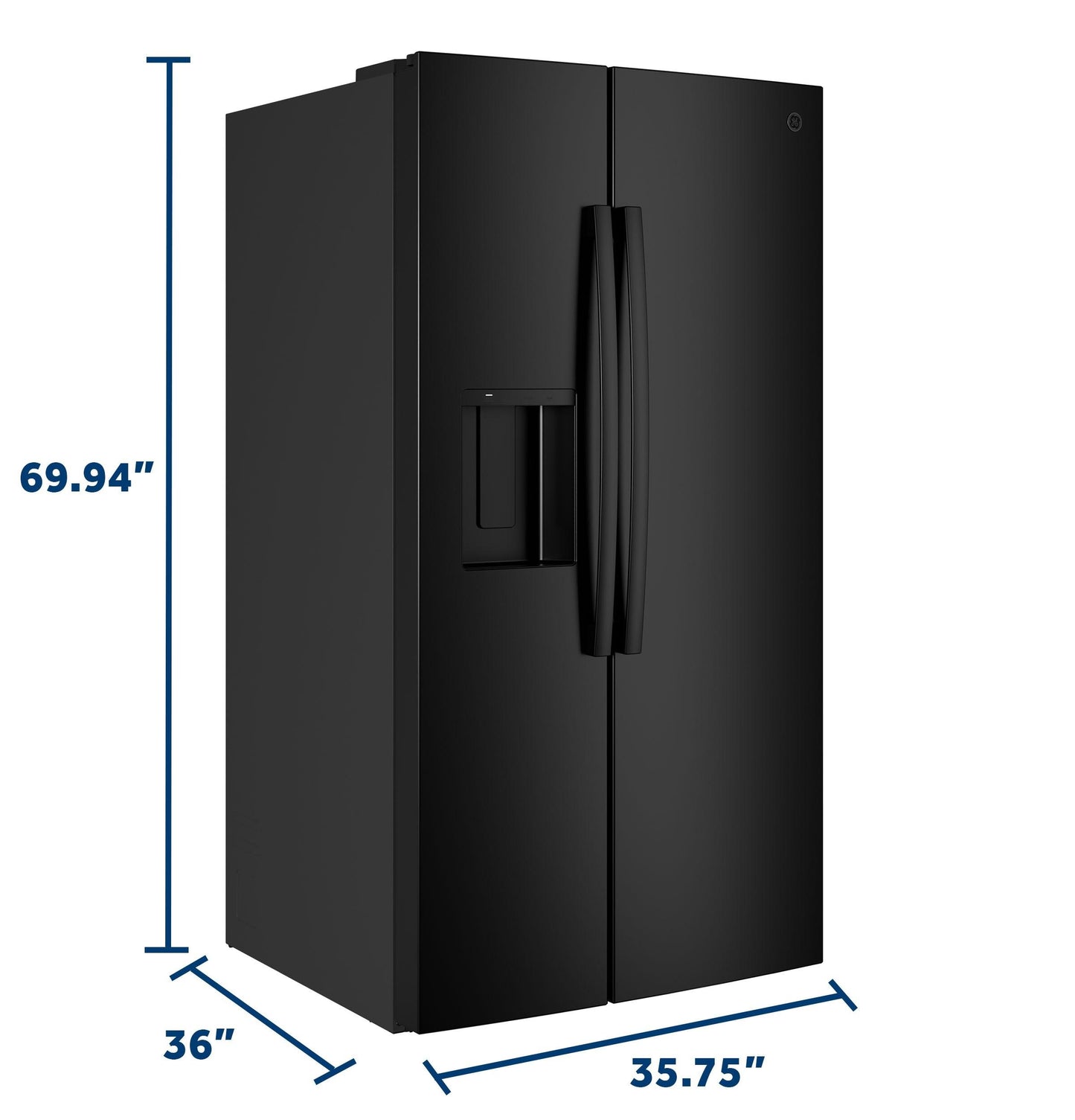 Ge Appliances GSE28NGYBB Ge® Energy Star® 27.9 Cu. Ft. Side-By-Side Refrigerator With Extra Tall Dispenser And In-Door Icemaker