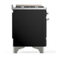 Ilve UM36FNR3BKCLP Ilve Um36Fnr3Bkclp Majestic Iii 36 Inch Dual Fuel Range With 6 Black Brass Burners And Griddle, Dual Function Burner Up To 25,000 Btu (Triple Glass Door, Glossy Black, Chrome, Liquid Propane)
