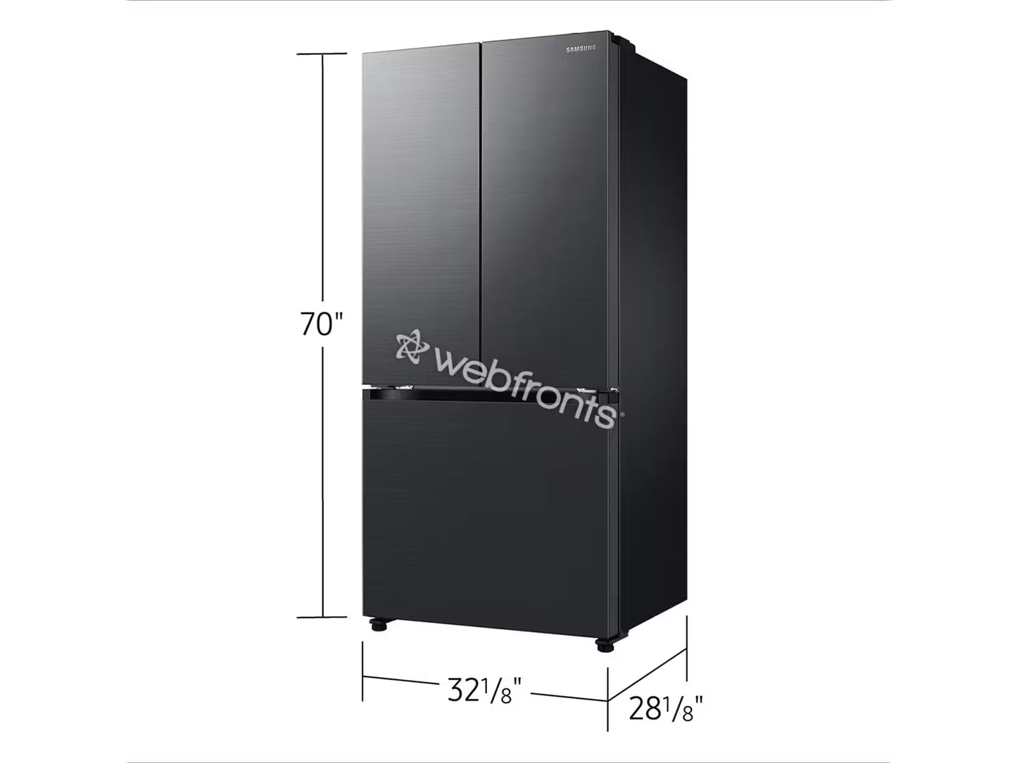 Samsung RF18A5101MT 18 Cu. Ft. Counter Depth 3-Door French Door Refrigerator In Matte Black Steel
