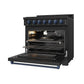 Thor Kitchen RSG36PBLPBLU 36 Inch Professional Liquid Propane Range With Precision Knob In Black And Blue Gordon Ramsay Series