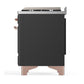 Ilve UM48FNR3MGPLP Ilve Um48Fnr3Mgplp Majestic Iii 48 Inch Dual Fuel Range With 8 Burners And Griddle, Dual Function Burner Up To 25,000 Btu (Liquid Propane, Triple Glass Door, Graphite Matte, Copper)