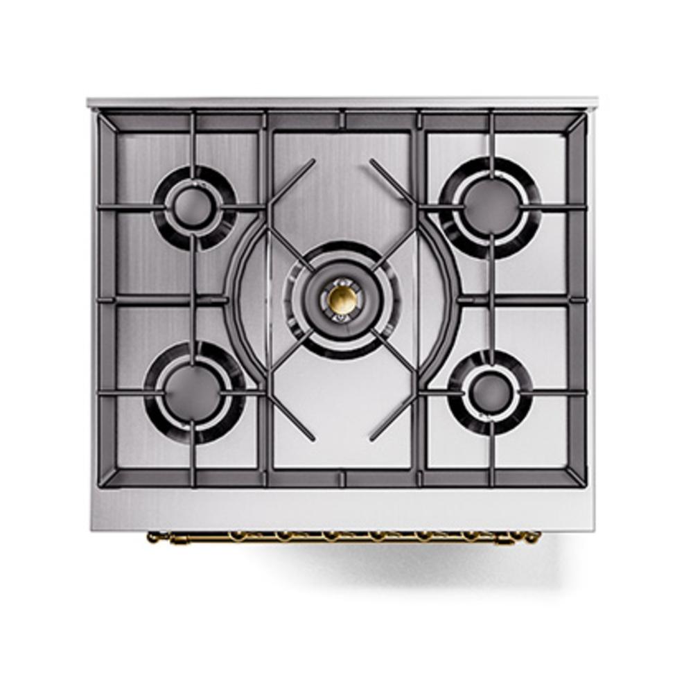 Ilve UN30NMPEGGLP Ilve Un30Nmpegglp Nostalgie Ii Noblesse 30" Dual Fuel Range (Liquid Propane, Triple Glass Door, Emerald Green, Brass)