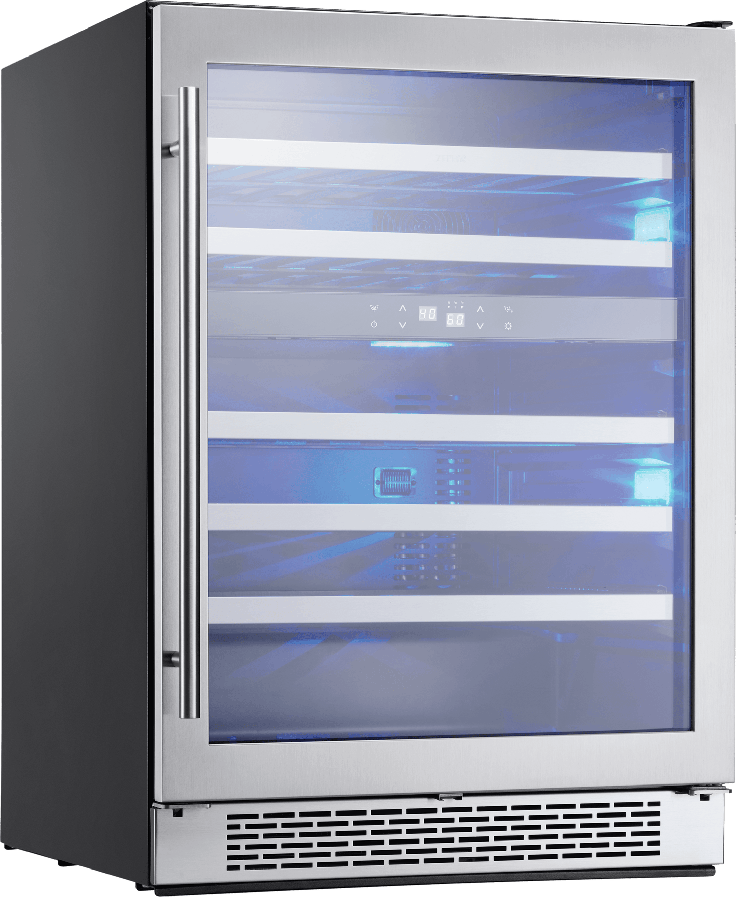 Zephyr PRW24C02AG Presrv Wine Cooler, 24In Under Cabinet, Ss+Glass, Reverse Door, 2 Zone